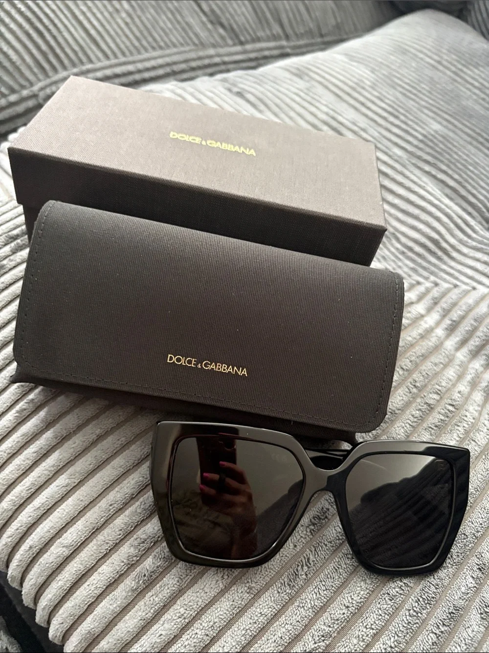Dolce & Gabbana Black Cat-Eye Sunglasses with Branded Case NWT never worn